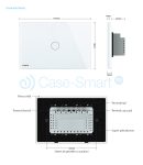 Intrerupator cu variator wireless cu touch Livolo din sticla – standard italian
