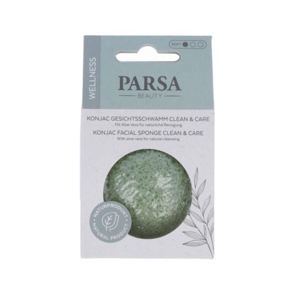 Burete fata Konjac curatare si exfoliere, verde, 1 bucata, Parsa