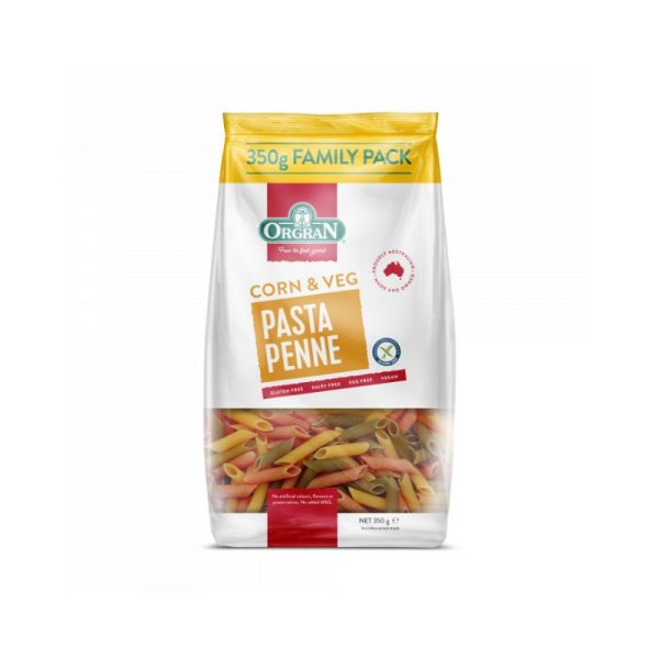 Paste penne din porumb si legume fara gluten, 350g, ORGRAN