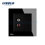 Priza simpla audio Livolo cu rama din sticla
