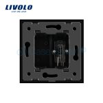 Priza simpla audio Livolo cu rama din sticla