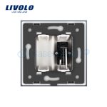 Priza simpla audio Livolo cu rama din sticla