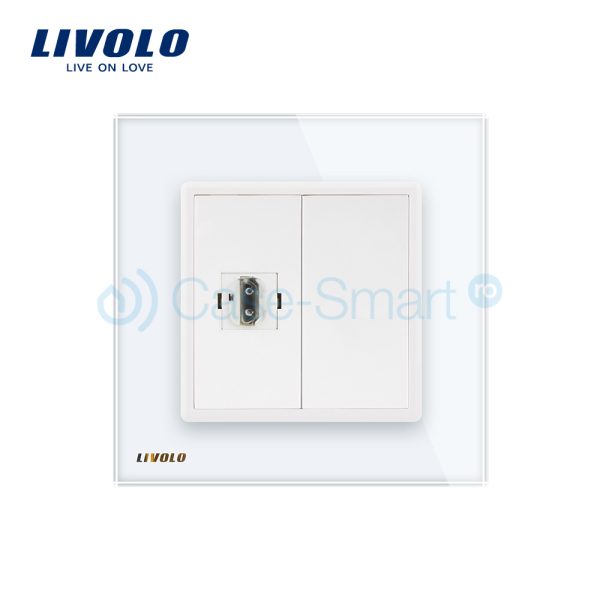 Priza simpla HDMI Livolo cu rama din sticla