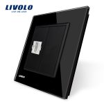 Priza simpla HDMI Livolo cu rama din sticla