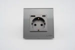 Priza Simpla + USB-A + USB-C LUXION cu Rama din Sticla