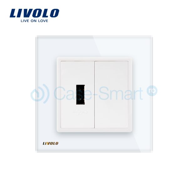 Priza USB Livolo cu rama din sticla