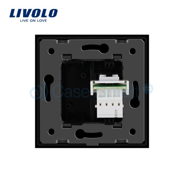 Priza simpla Telefon Livolo cu rama din sticla