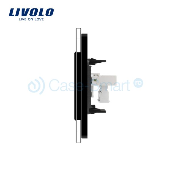 Priza simpla Telefon Livolo cu rama din sticla
