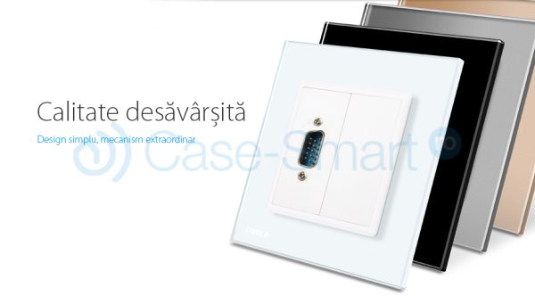 Priza cu mufa VGA tata 15 pini Livolo cu rama din sticla