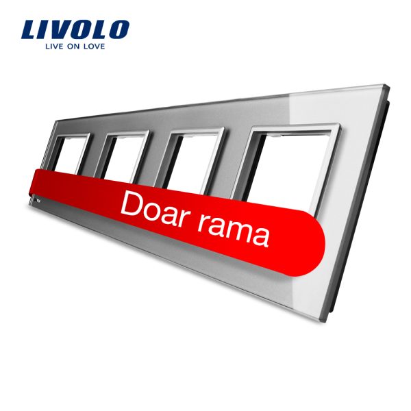 Rama priza cvadrupla Livolo din sticla