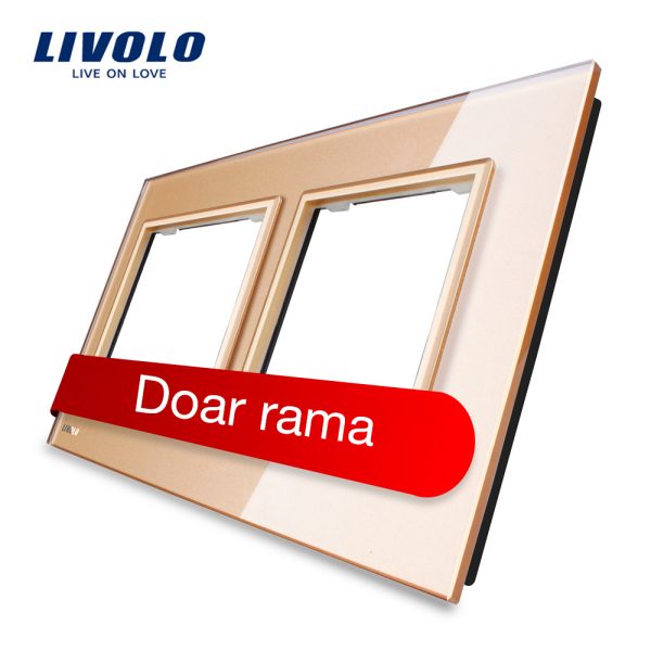 Rama priza dubla Livolo din sticla