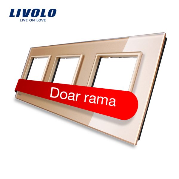 Rama priza tripla Livolo din sticla