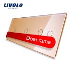 Panou intrerupator simplu+simplu+dublu cu touch LIVOLO din sticla