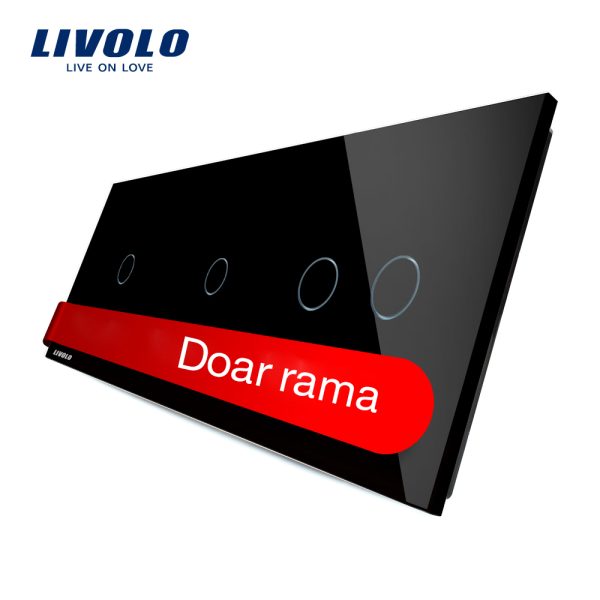 Panou intrerupator simplu+simplu+dublu cu touch LIVOLO din sticla