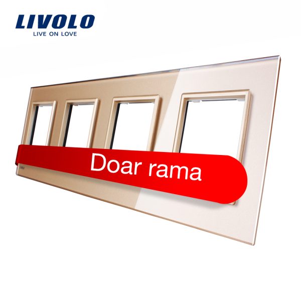 Rama priza cvadrupla Livolo din sticla