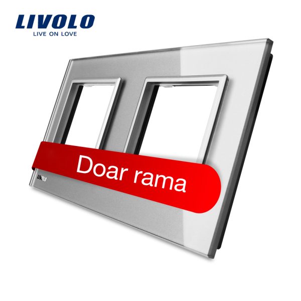 Rama priza dubla Livolo din sticla
