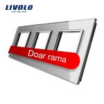 Rama priza tripla Livolo din sticla