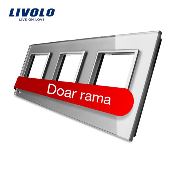 Rama priza tripla Livolo din sticla