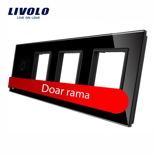 Rama intrerupator cu touch simplu+priza tripla LIVOLO din sticla