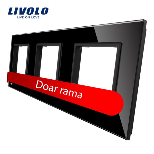 Rama priza tripla Livolo din sticla