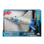 Avion Jet Fighter cu lumini si sunete, Maxx Wheels, 1:16, Albastru