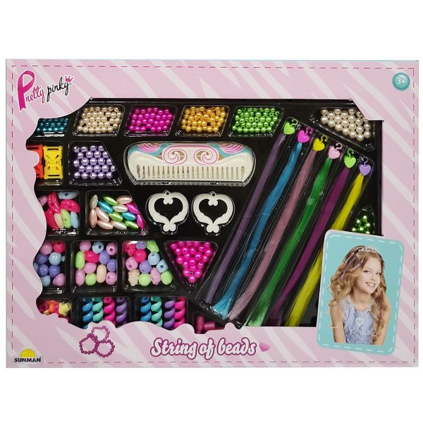 Set margele si extensii pentru par, Pretty Pinky