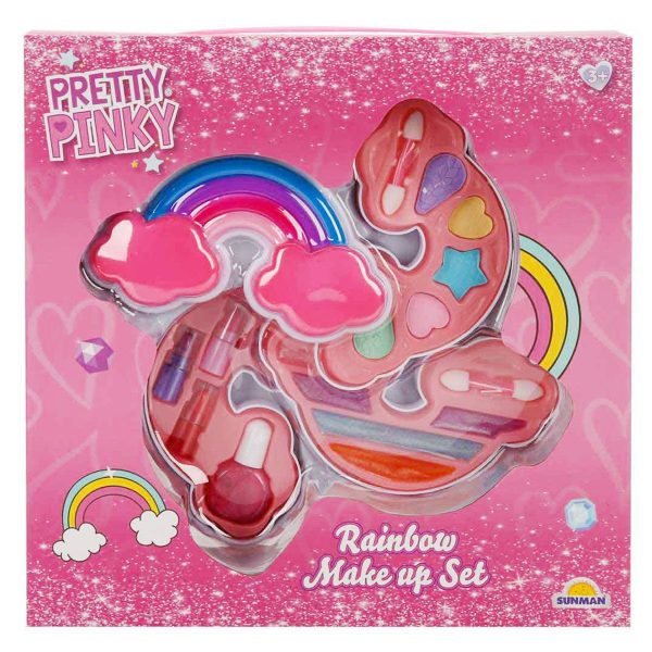 Set de machiaj cu 3 niveluri, Pretty Pinky, Curcubeu