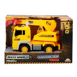 Masina de constructie cu lumini si sunete, Maxx Wheels, Macara, 20 cm