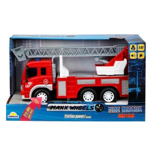 Camion de pompieri cu scara, lumini si sunete, Maxx Wheels, 1:16