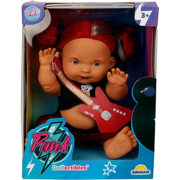 Papusa Bebelus, Dollz n More, Punk Nil, 23 cm, Rosu