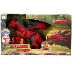 Figurina Dragon cu telecomanda, Crazoo, Rosu