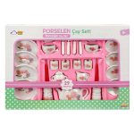 Set de ceai, din portelan, Little Chef, 29 piese, Flori