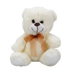 Ursulet de plus cu fundita, Puffy Friends, Alb, 21 cm