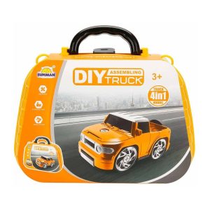 Set de constructie masini 4 in 1, Sunman, Galben