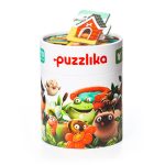 Puzzle din lemn, Cubika, Animalutele si casuta lor, 20 piese