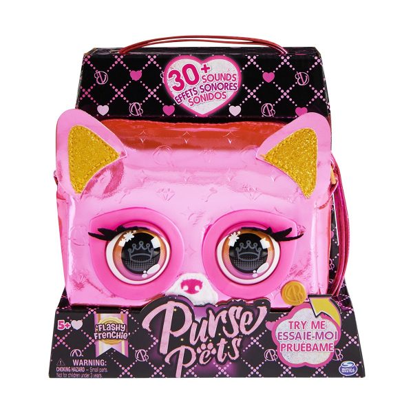 Geanta interactiva metalizata, Purse Pets, Roz, 20139590
