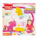 Set de modelare din plastilina, Crafy, Unicorn, 11 piese, 200 g