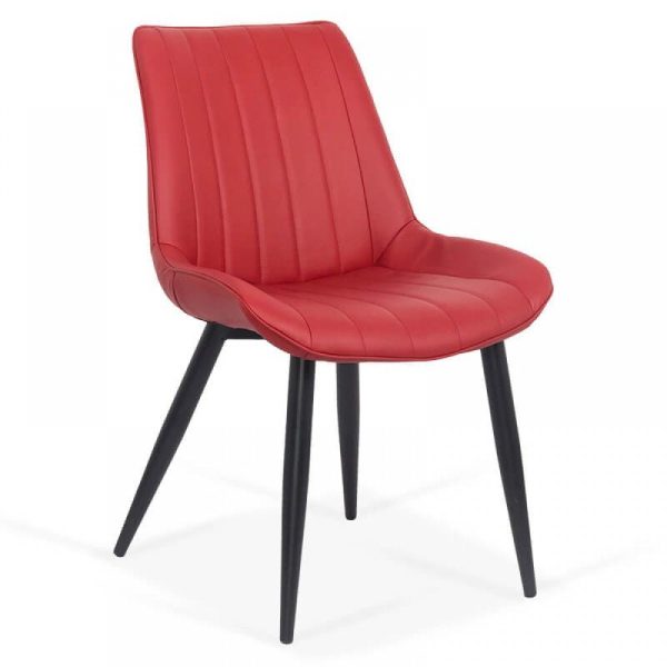 Scaun dining piele ecologica BUC 203 rosu