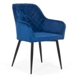 Scaun dining din catifea BUC 258 albastru