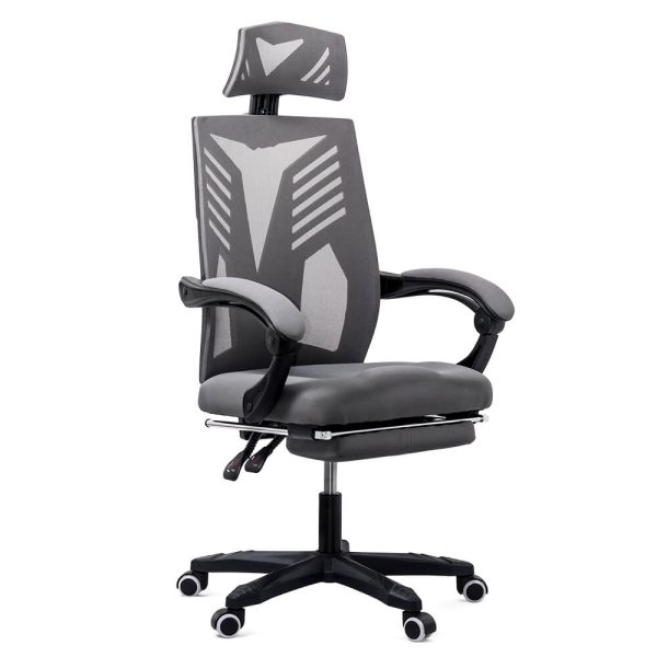 Scaun de birou pentru gaming din mesh si suport picioare OFF 427 gri