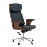 RESIGILAT - Scaun directorial rama lemn si tapiterie piele eco OFF 1608 negru