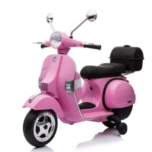 Scuter electric pentru copii Piaggio PX150 70W 12V Premium cu ladita, culoare roz
