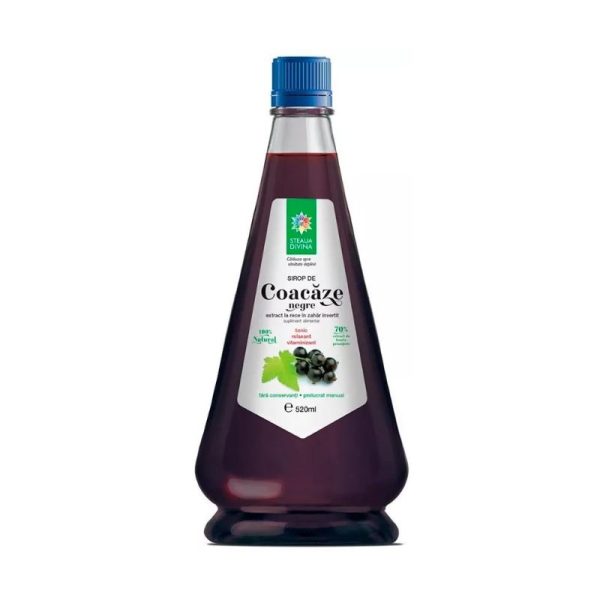 Sirop natural de Coacaz Negru presat la rece, 520 ml, Steaua Divina