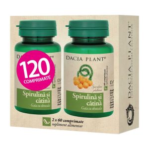 Spirulina si catina, 60 comprimate, 1+1 cadou, Dacia Plant