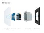 Intrerupator dublu cu variator cu touch Livolo din sticla – standard italian