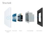 Intrerupator cu variator wireless cu touch Livolo din sticla – standard italian