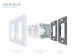Priza dubla Livolo cu rama din sticla
