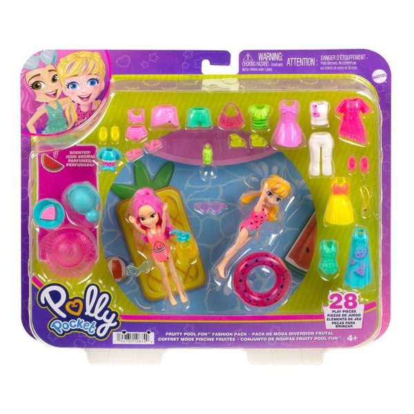 Set 2 papusi cu haine si accesorii, Polly Poket, HKV95