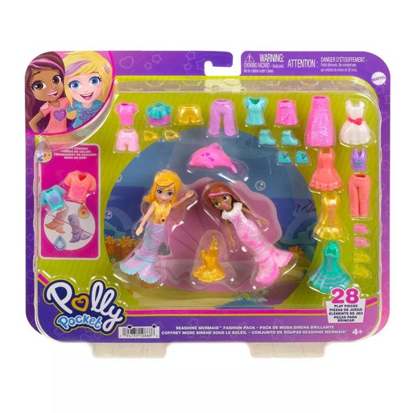 Set 2 papusi cu haine si accesorii, Polly Poket, HKV96