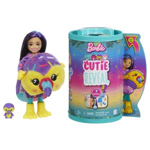 Papusa Chelsea, Barbie, Cutie Reveal, Papagal Tucan, HKR16
